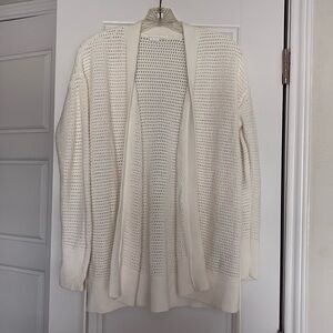 Gap White Cardigan Open Weave Knit with String Belt Size Medium